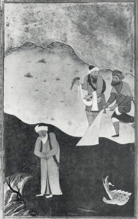 THE HERMIT OUT IN THE MOUNTAINS. THE HERMIT WALKING THE   SEA. From the parable of a Lebanese hermit, Saadi. Gulistan