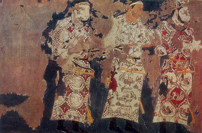 ENVOYS. Fragment Mural painting. West wall.